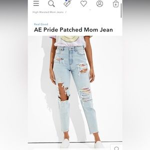 American Eagle Pride Patch Mom Jeans